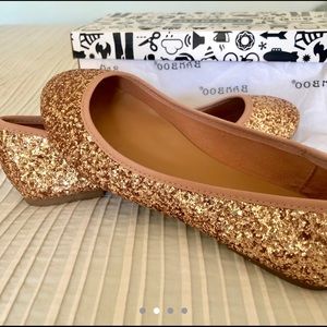 Rose Gold Glitter Ballet Flats ✨ Size 8